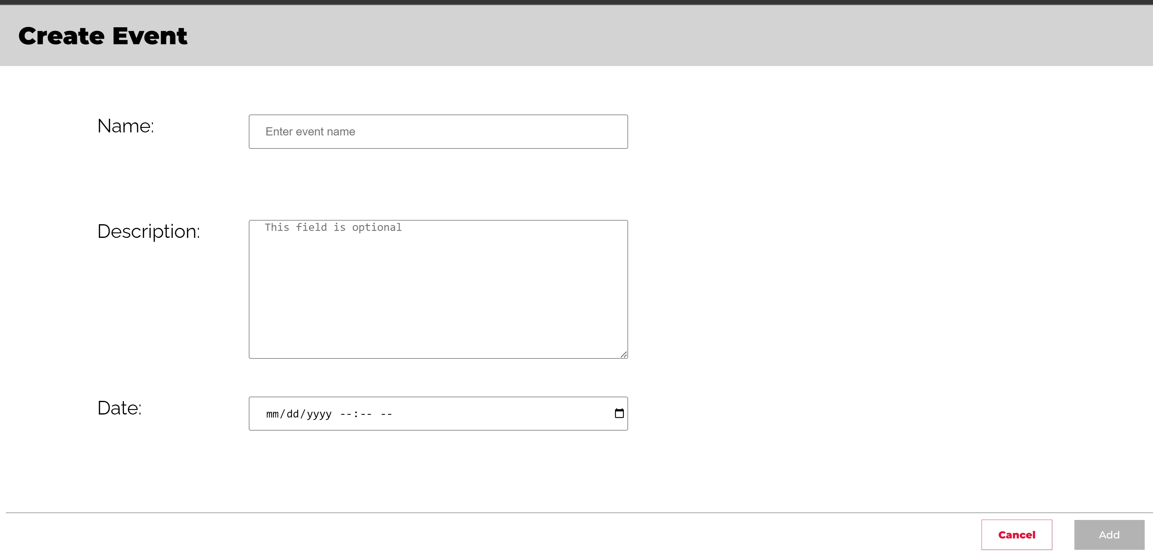 events management system react project