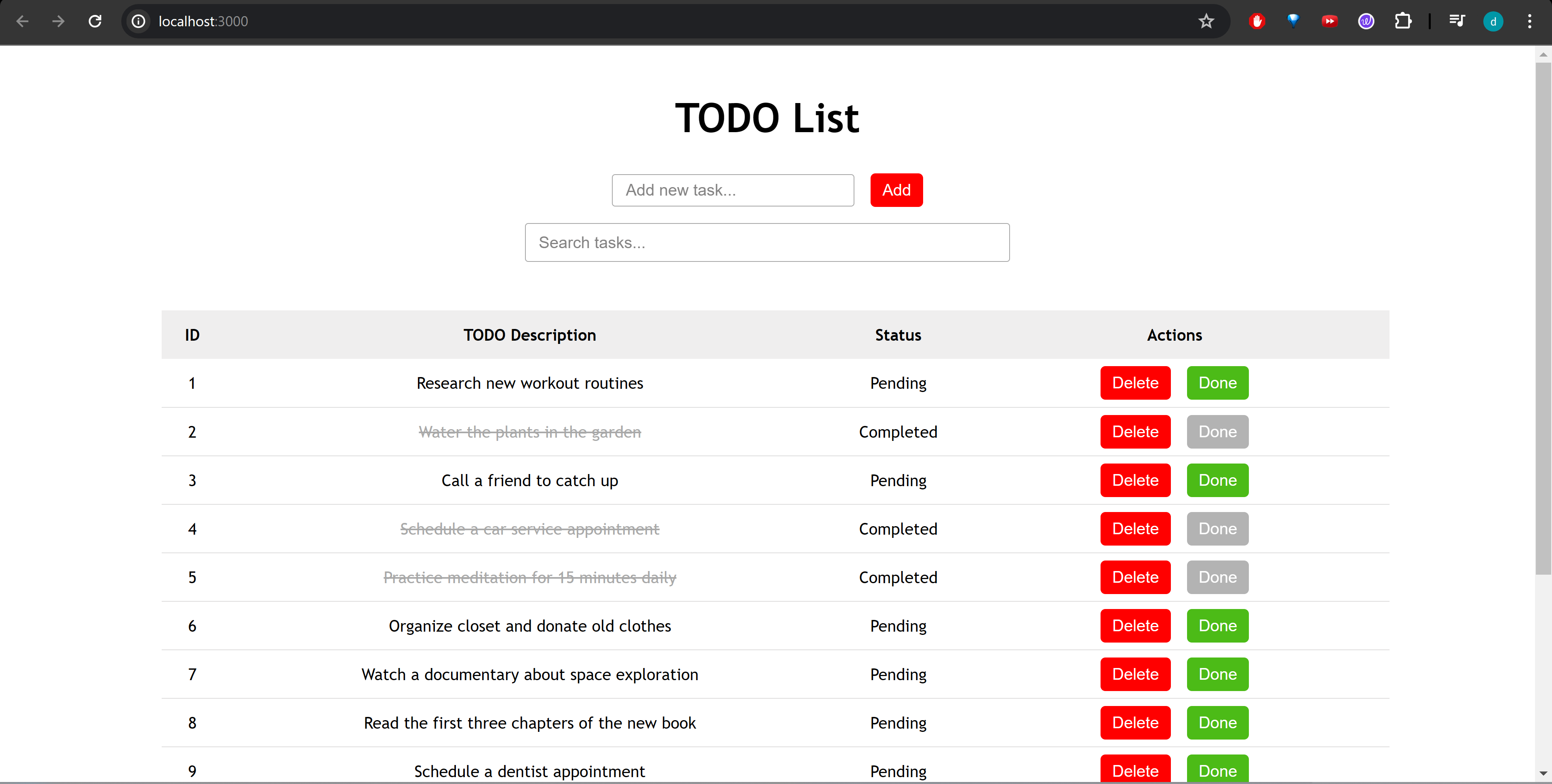 todo list project